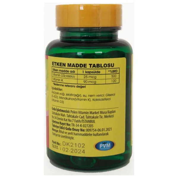 Vitapol D3 Vitamin K2 100 Softgel 3 Adet - Görsel 4