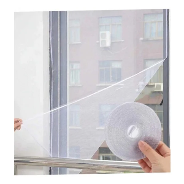 Kesilebilir Pencere Sinekliği Cırt Bantlı Yapışkanlı 150Cm X 130Cm Çıkarılabilir Tül Sineklik - Görsel 4