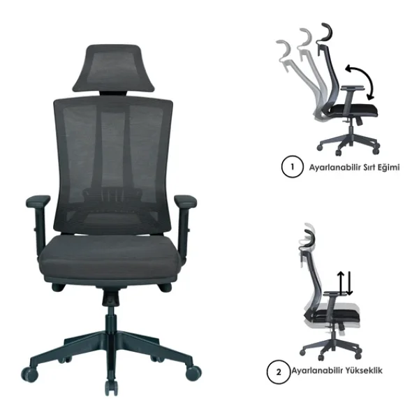 Casella Eden Fileli Yönetici Koltuğu Ofis Koltuğu Ergonomik, Şık Ve Fonksiyonel - Görsel 2
