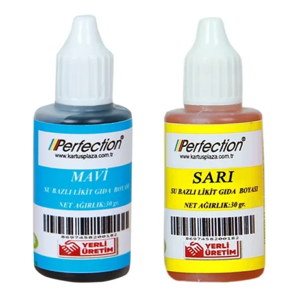 Perfection CHEF 2'li Sıvı Su Bazlı Likit Gıda Boyası Sarı Lacivert 2 X 30 gr. - Görsel 2