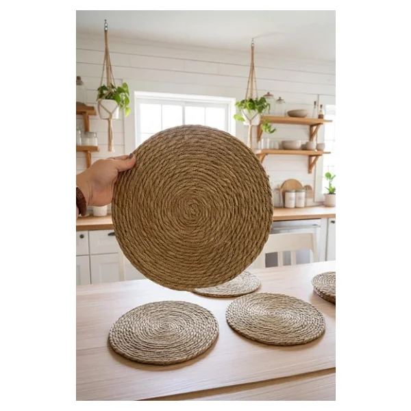 Atbyhome 6'lı Doğal Hasır Amerikan Servis Masa Seti - 30 cm - Görsel 7
