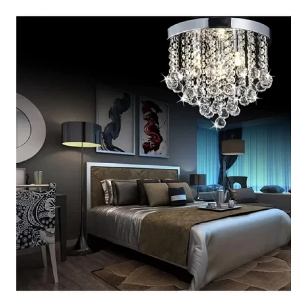 LİVORA LİGHTİNG Akasya Büyük Krom Kristal Taşlı Salon Avizesi - Görsel 2