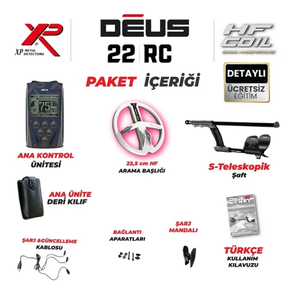 XP Deus Dedektör + 22.5 cm HF Başlık + Ana Kontrol Ünitesi - Görsel 7