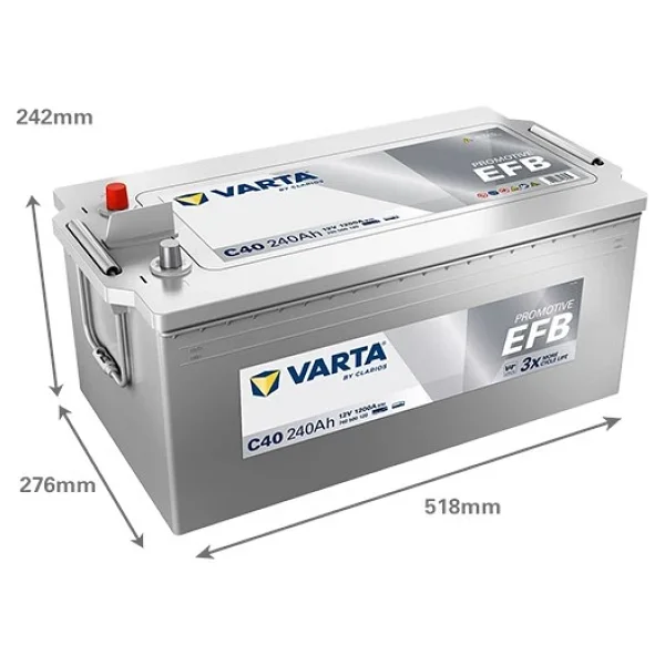 Varta Promotive C40 Start-Stop EFB 12 V 240 Ah 1200 CCA Akü - Görsel 6