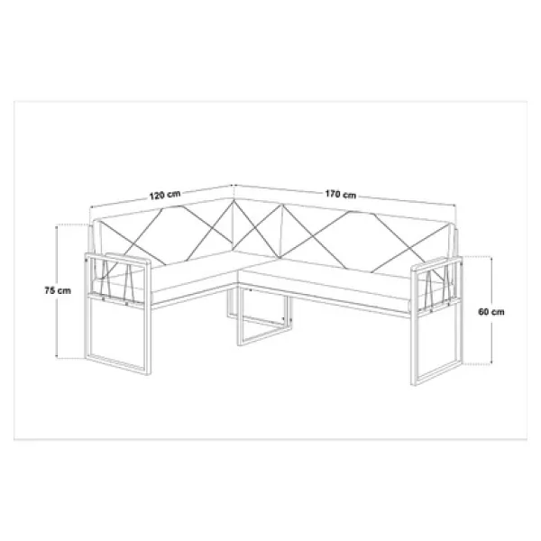 Mygusi Src 70x110cm Beyaz Masalı, Köşe Takımı, Mutfak, Balkon Köşe Takımı, Mutfak Masası Takımı - Krem - Görsel 5
