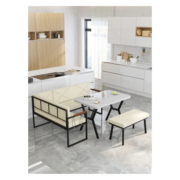 Mygusi Src 70x110cm Beyaz Masalı, Köşe Takımı, Mutfak, Balkon Köşe Takımı, Mutfak Masası Takımı - Krem - Görsel 3