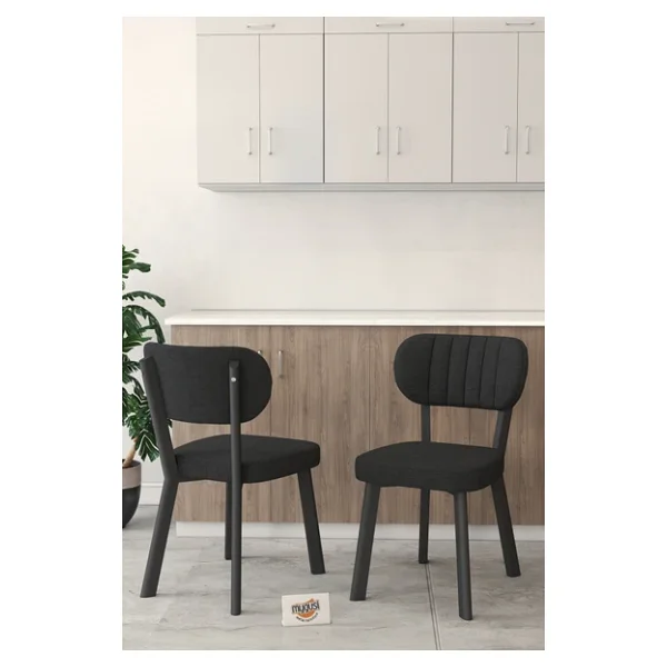 Mygusi Gnr 70x110cm Sabit Beyaz Mutfak Masası Takımı, Yemek Masası, 4 Modern Siyah Sandalye - Görsel 3