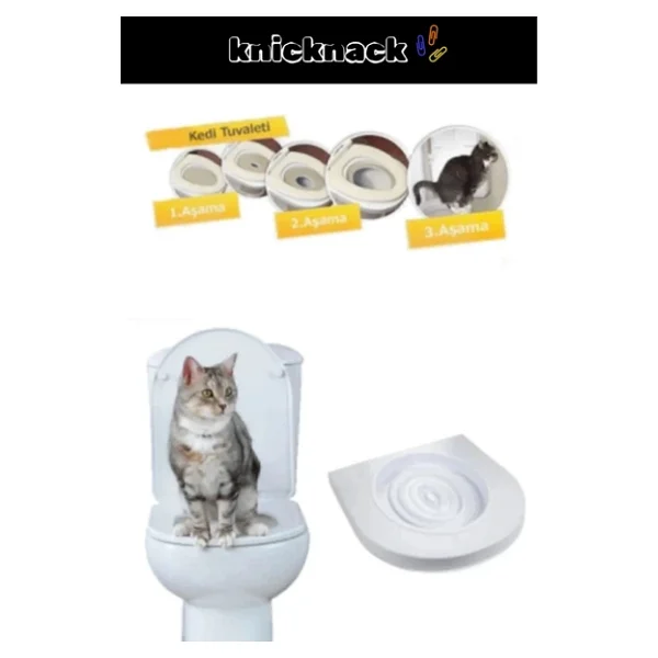 Premium Seri Kum Kabı Wc Klozet Alıştırma Kapağı Yetişkin Yavru Kedi Hijyenik Tuvalet Eğitim Seti - Görsel 3