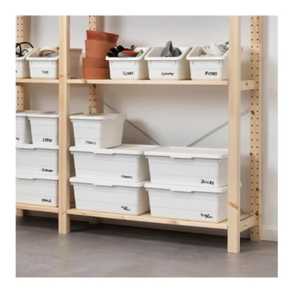 IKEA SOCKERBIT kapaklı kutu, beyaz, 38x25x15 cm - Görsel 2