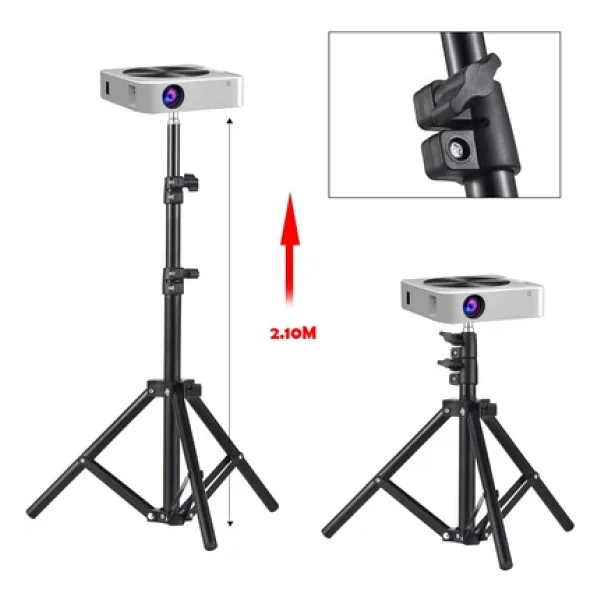 Taşınabilir Projeksiyon Cihazları Ve Selfie Kullanım İçin Üç Ayaklı Tripod 2.10 Metre - Görsel 5