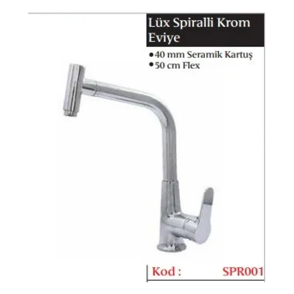 Gms Miray Mix SPR001 Spiralli Krom Mutfak Bataryası - Görsel 3