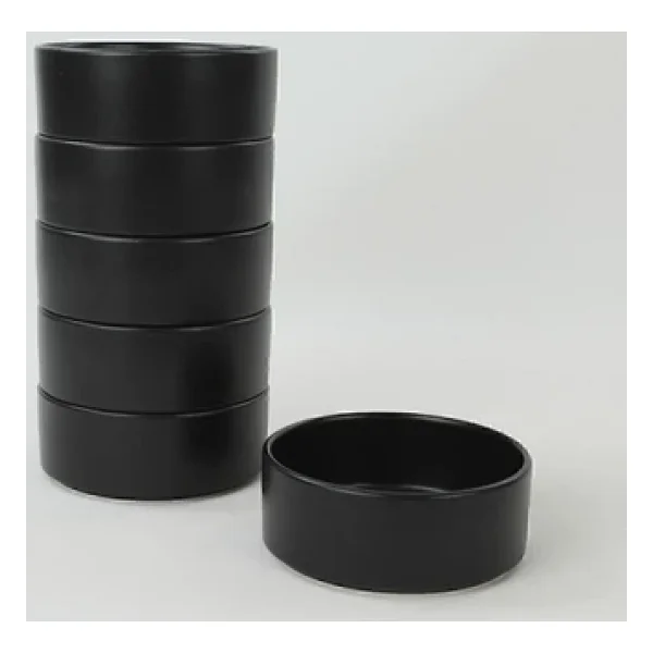 Keramika Stackable 14 cm 6 Adet Çorba Kasesi Mat Siyah - Görsel 2