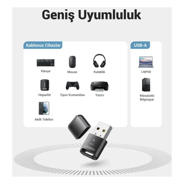 Ugreen 90225 5.3 Bluetooth Adaptör - Görsel 6