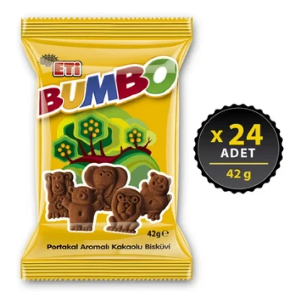 Eti Bumbo Portakal Aromalı Kakaolu Bisküvi 42 gr 24'lü - Görsel 2