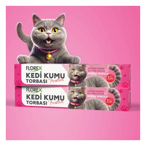 140 Adet Kedi - Evcil Hayvan Kumu Torbasi Pratik Pudra Kokulu Büzgülü - Extra Güçlü 82X50Cm - Görsel 3