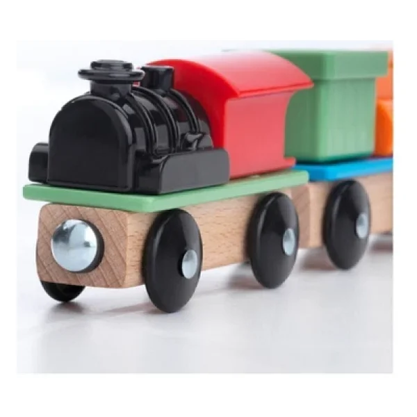 IKEA Lıllabo Oyuncak Ahşap Tren Seti Çok Renkli - Görsel 3