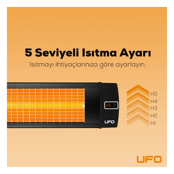 Ufo Black Line 20/UK 2000 W Uzaktan Kumandalı Karbon Isıtıcı - Ayak Hariç - Görsel 6