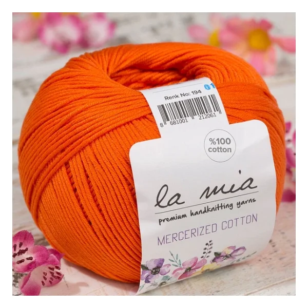 La Mia Mercerized Cotton Turuncu El Örgü İpi - 194 - 33582 - Görsel 6