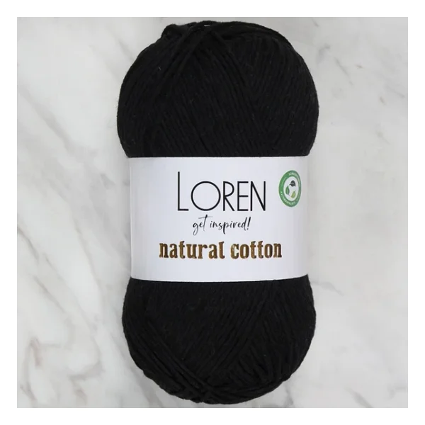 Loren Natural Cotton Siyah El Örgü İpi - R004 - 33908 - Görsel 6