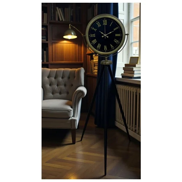 Vintage Roma Rakamlı Modern Tripod Ayaklı Saat - Görsel 3