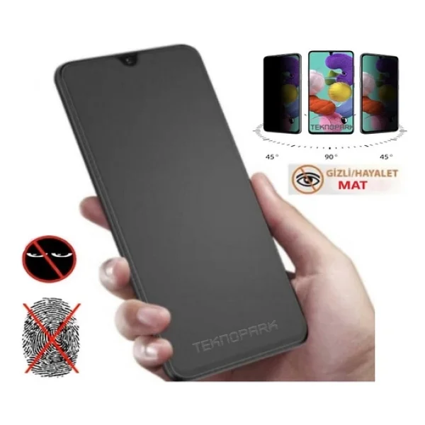 Xiaomi Poco X3 Pro Mat Hayalet Ekran Gizli Privacy Tam Kaplayan Kırılmaz Cam Seramik Ekran Koruyucu - Görsel 2