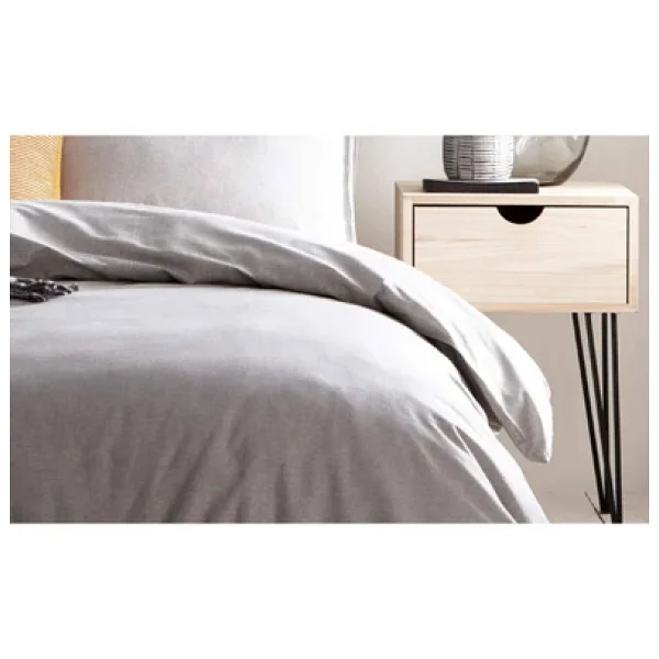 Sheri Home Basic Gri Çift Kişilik Nevresim Seti Düğme Detay 200x220 %100 Pamuk Newshinegrey01453020 - Görsel 3