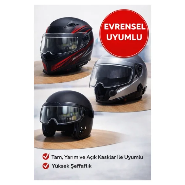 Motosiklet Kaskı Yağmur Kaydırıcı Film - Anti Sis Şeffaf Vizör Cam Koruyucu - Görsel 7