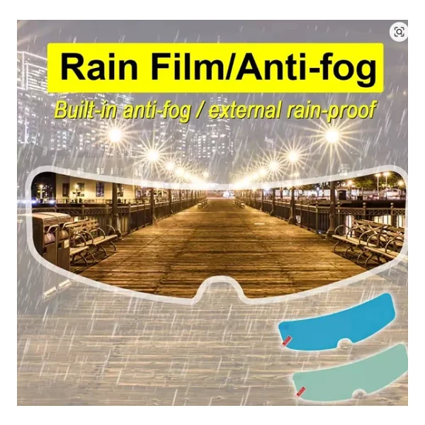 Motosiklet Kaskı Yağmur Kaydırıcı Film - Anti Sis Şeffaf Vizör Cam Koruyucu - Görsel 6