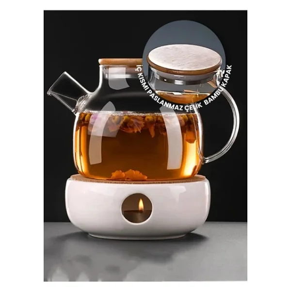 Bambu Kapaklı Demlik 1000 Ml - Görsel 8