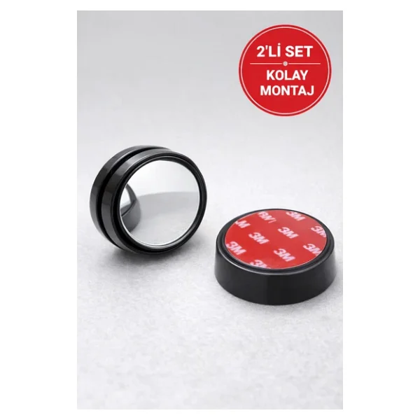 Kör Nokta Ayna Seti 2'Li - 360° Geniş Açı Oto Yan Ayna Güvenlik Aynası - Görsel 7