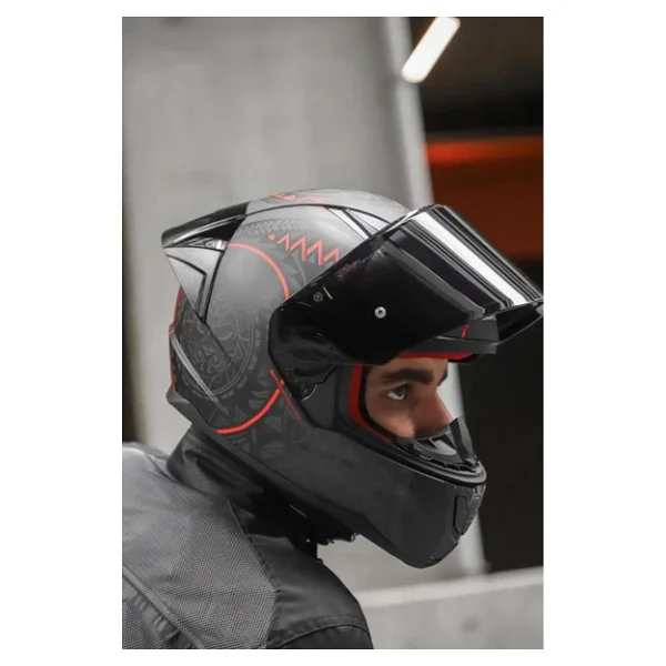 LS2 Rapid Takaroa Siyah Kırmızı Full Face Motor Kaskı - Görsel 4