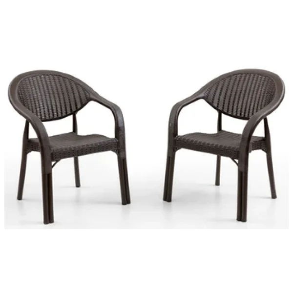 Evdemo Bamboo 2 Kişilik Kahverengi Rattan Bahçe & Balkon Takımı - Görsel 4