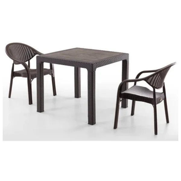 Evdemo Bamboo 2 Kişilik Kahverengi Rattan Bahçe & Balkon Takımı - Görsel 3
