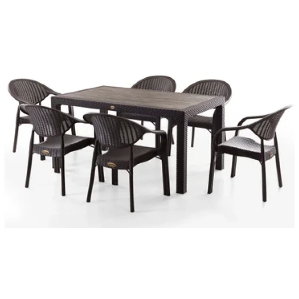 Evdemo Bamboo 6 Kişilik Rattan Bahçe & Balkon Takımı - Görsel 2