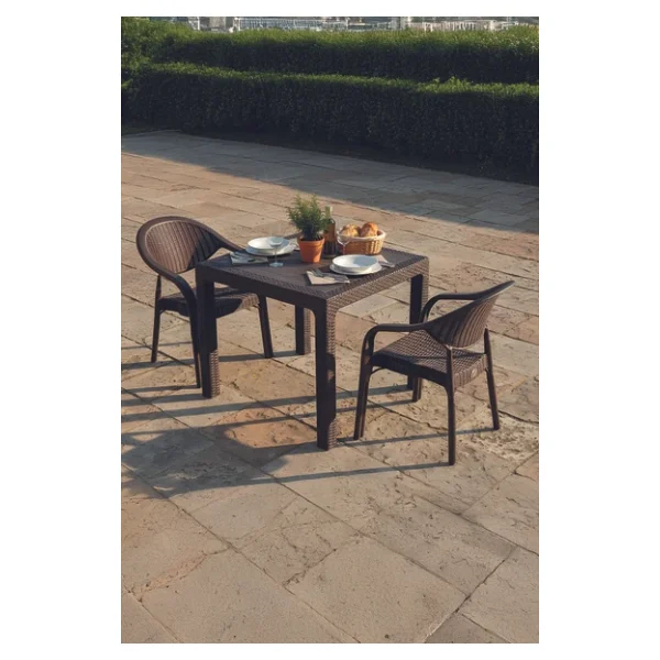 Evdemo Bamboo 2 Kişilik Kahverengi Rattan Bahçe & Balkon Takımı - Görsel 2