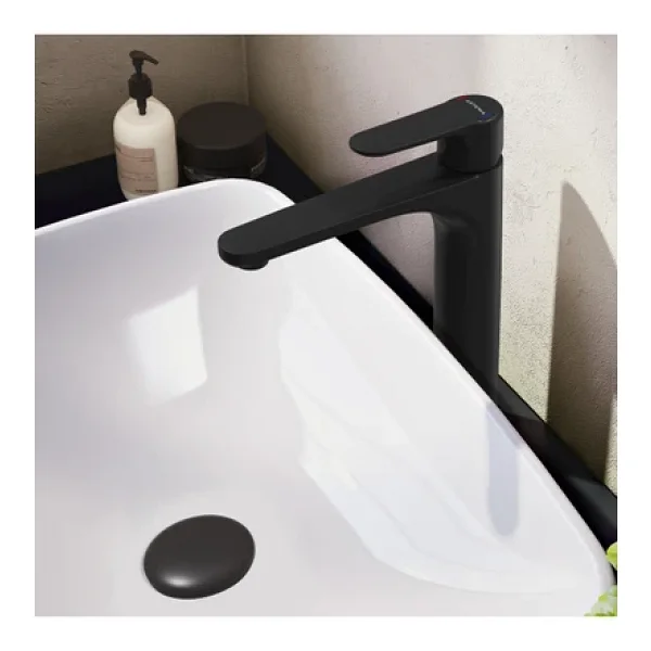 Artema Root Round A4270736 Mat Siyah Çanak Lavabo Bataryası - Görsel 4