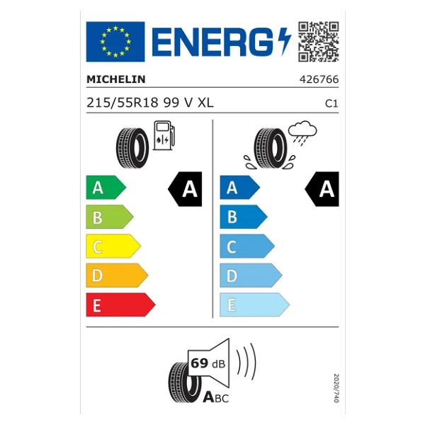 Michelin Primacy 5 Energy 215/55 R18 99V XL Yaz Lastiği - 2025 - Görsel 2