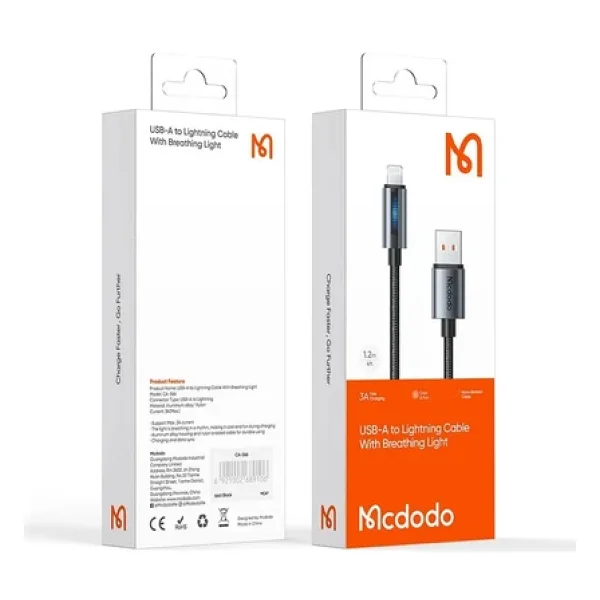 Mcdodo CA-5660 1.2 m USB to Lightning Hızlı Şarj Kablosu - Görsel 2