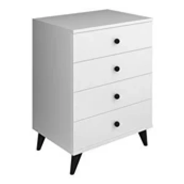 Dienni Simple Şifonyer 4 Çekmeceli 60X44X80 Beyaz - Görsel 3
