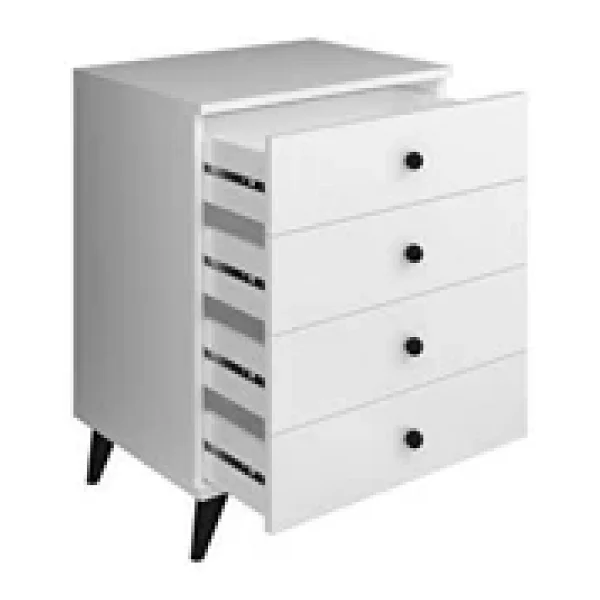 Dienni Simple Şifonyer 4 Çekmeceli 60X44X80 Beyaz - Görsel 5