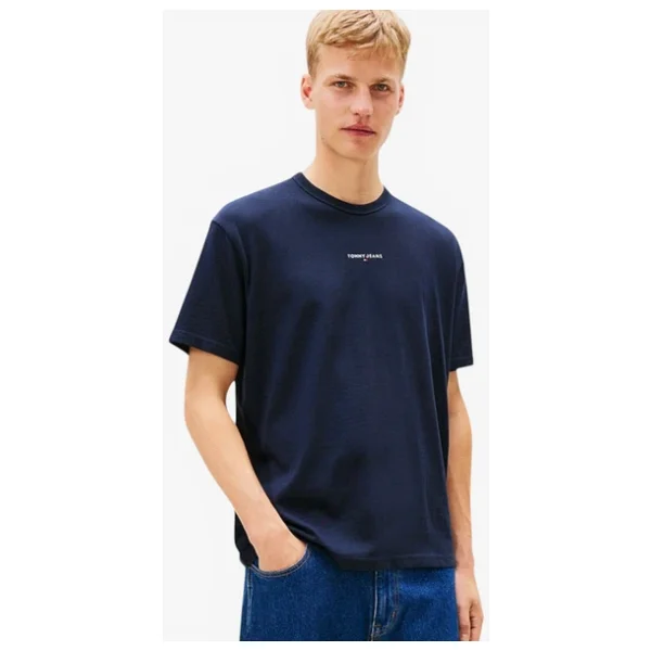 Tommy Hilfiger Jeans Relax Linear Logo DM0DM21110 Kısa Kollu Bisiklet Yaka Erkek Tişört - Görsel 2