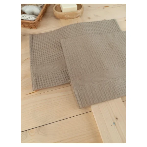 Pamuklu 2'Li 40X60 Cm Waffle Dokulu Modern El & Mutfak Havlusu Seti Baveno - Görsel 6