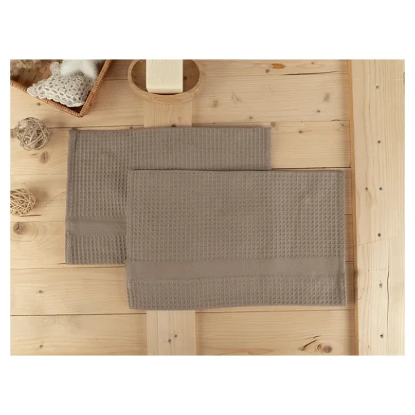 Pamuklu 2'Li 40X60 Cm Waffle Dokulu Modern El & Mutfak Havlusu Seti Baveno - Görsel 5