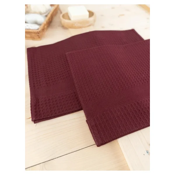Pamuklu 2'Li 40X60 Cm Waffle Dokulu Modern El & Mutfak Havlusu Seti Baveno - Görsel 2