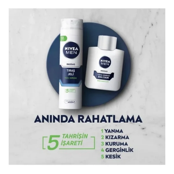 NIVEA Men Hassas Tıraş Jeli 200ml, Hassas Ciltlere Özel Hızlı Koruma, , Alkolsüz Formül - Görsel 4