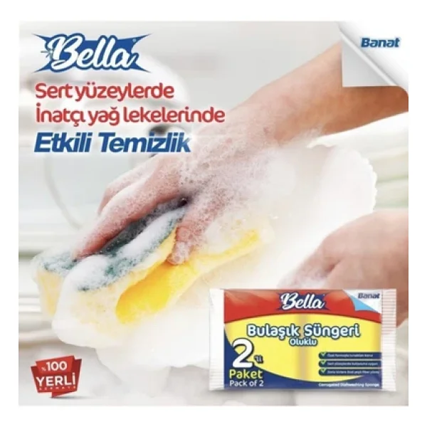 Banat Bella Oluklu Bulaşık Süngeri 2'li - Görsel 2