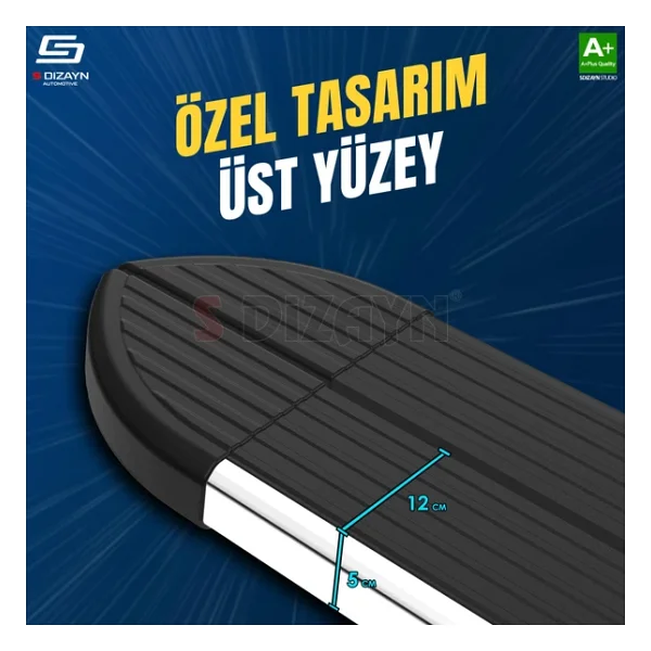 S-dizayn Peugeot Partner 2 Tepee Skyline Krom Yan Basamak 193 Cm 2008-2018 A+ Kalite - Görsel 7