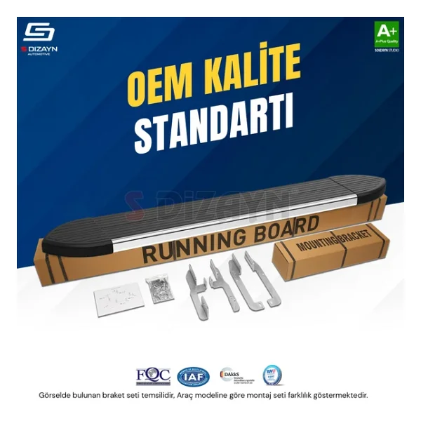 S-dizayn Peugeot Partner 2 Tepee Skyline Krom Yan Basamak 193 Cm 2008-2018 A+ Kalite - Görsel 8