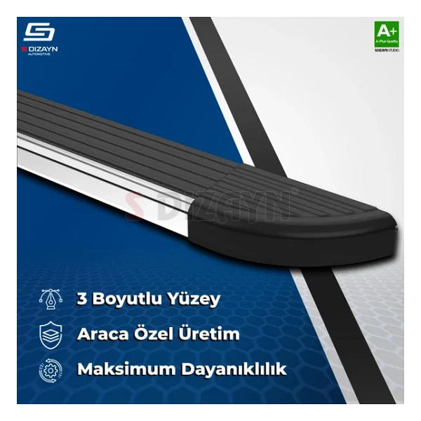 S-dizayn Peugeot Partner 2 Tepee Skyline Krom Yan Basamak 193 Cm 2008-2018 A+ Kalite - Görsel 6