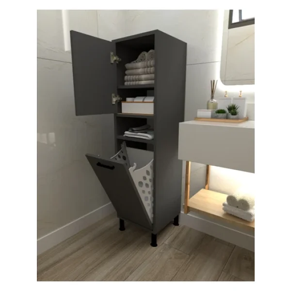 Home Mobiga Linda Kirli Sepetli Çok Amaçlı Banyo Dolabı - Görsel 2
